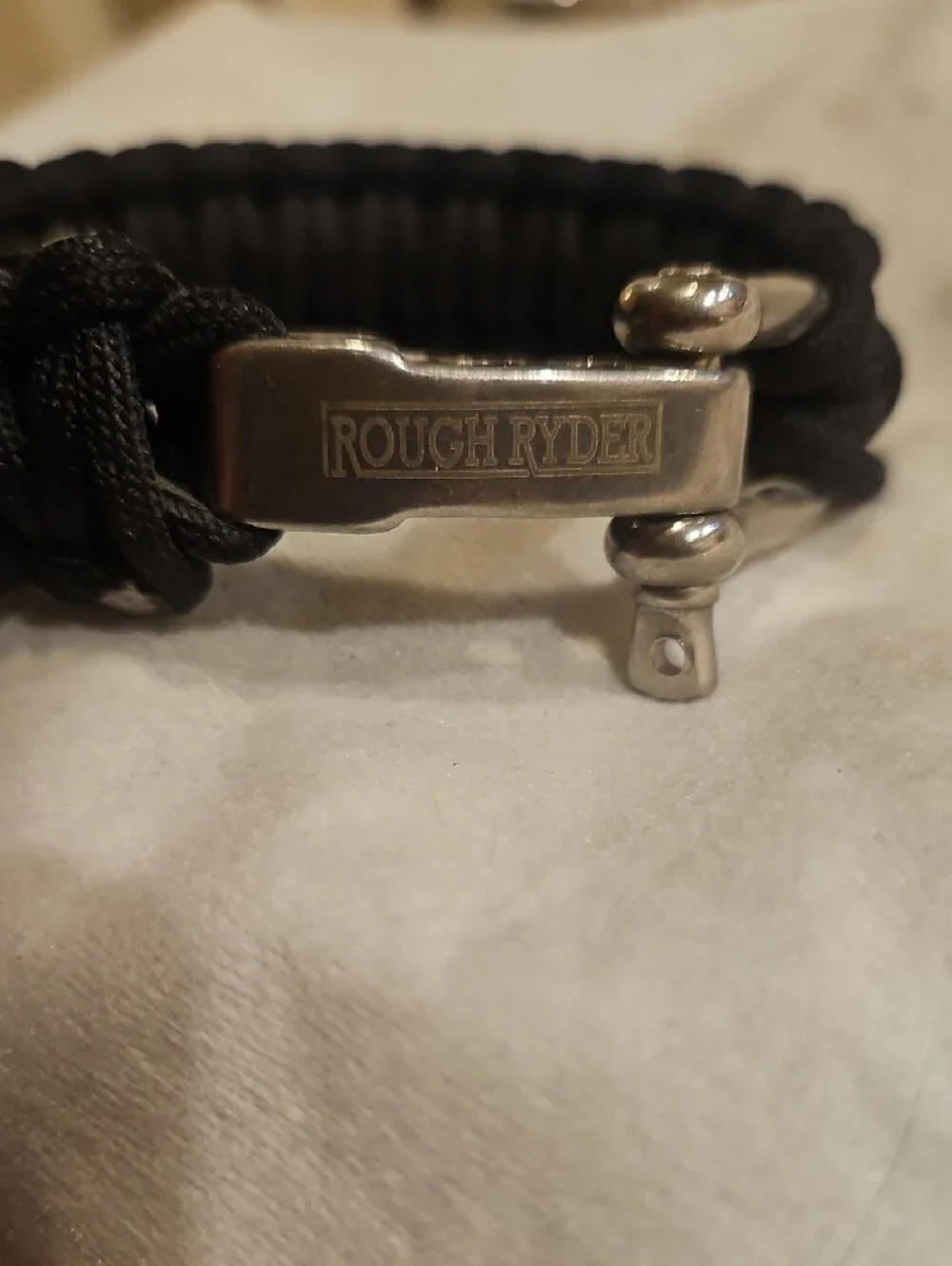 Black Braided Paracord Men's Bracelet with Silver Clasp
